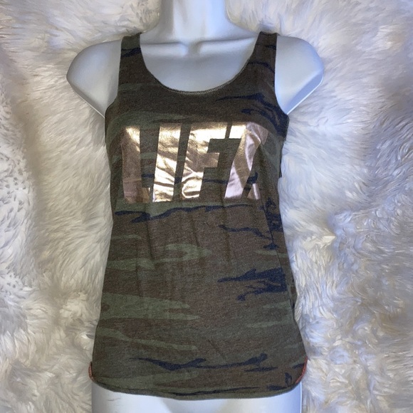 LIFT Gold Camo Racerback Graphic Tank Top - Picture 2 of 12